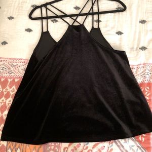 Black velvet tank top
